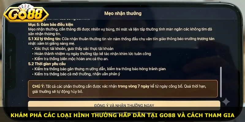 Khám phá các loại hình thưởng hấp dẫn tại Go88 và cách tham gia