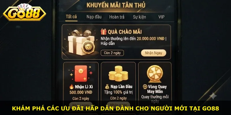 Khám phá các ưu đãi hấp dẫn dành cho người mới tại Go88