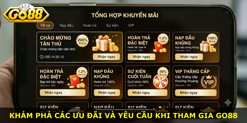 Khám phá các ưu đãi và yêu cầu khi tham gia Go88