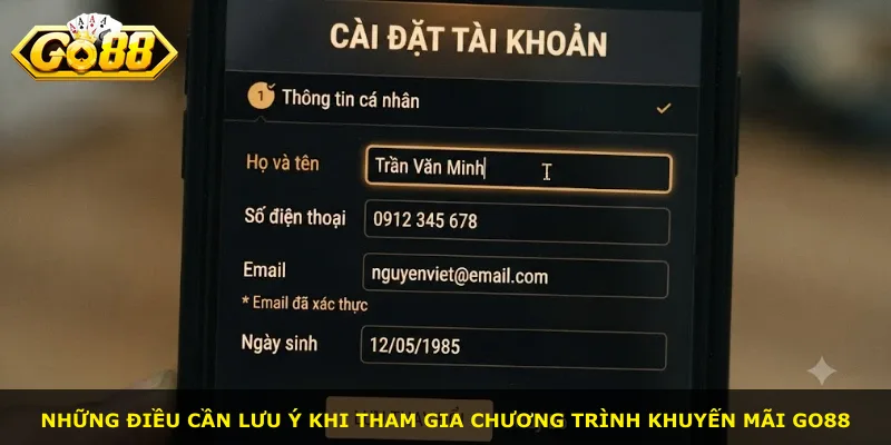 Những điều cần lưu ý khi tham gia chương trình khuyến mãi GO88