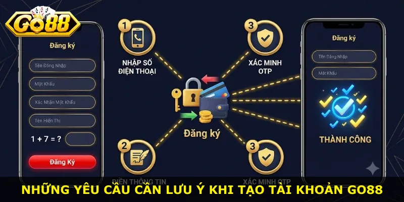 Những yêu cầu cần lưu ý khi tạo tài khoản Go88