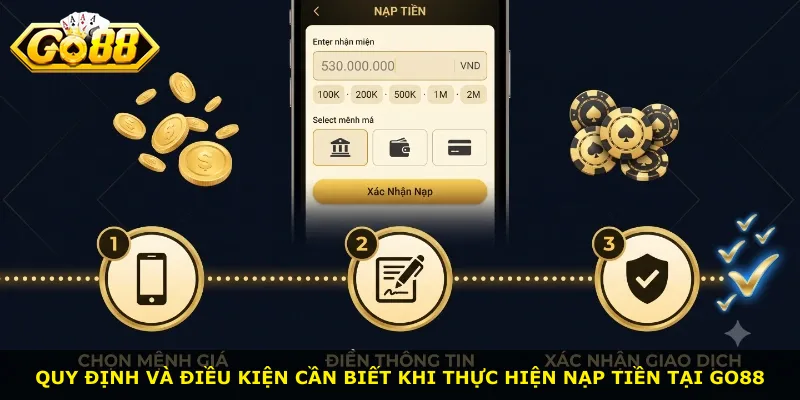 Quy định và điều kiện cần biết khi thực hiện nạp tiền tại Go88