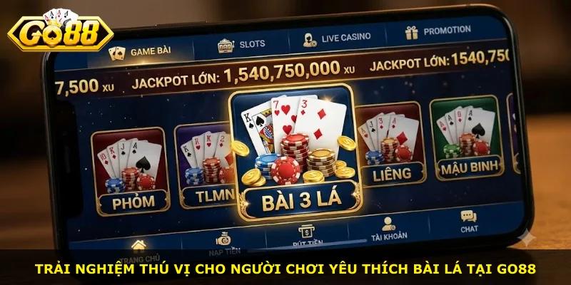 Trải nghiệm thú vị cho người chơi yêu thích bài lá tại Go88