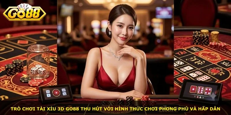 Trò chơi tài xỉu 3D GO88 thu hút với hình thức chơi phong phú và hấp dẫn